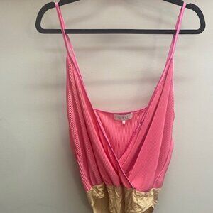 Nordstorms Rack: Hot Pink Ribbed Bodysuit with Crossover Straps